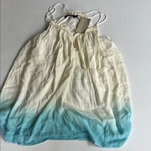 Doe & Rae Cream Textured Sleeveless Top